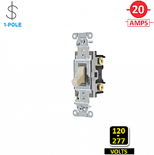 CS120LA, HUBBELL, 1P, 20A, 120-277V, SPEC, GRADE, TOGGLE, SWITCH, LA, SIDE-WIRED