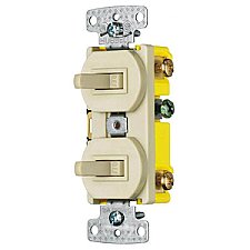 RC101I, HUBBELL, TRADE, SELECT, COMBO, 2, 1P, S, 15AMP, 120V, IVORY