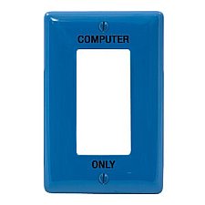 NPJ26CBL, HUBBELL, TRADE, SELECT, MID-SIZE, 1G, 1, MARKED-COMPUTER, BLUE