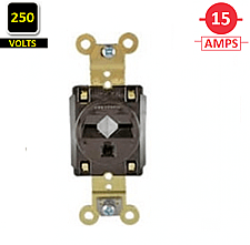 HBL5661, HUBBELL, STRAIGHT-BLADE, 15A, 250V, RECEPT, SINGLE