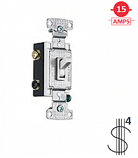 RS415W, HUBBELL, TRADE, SELECT, 4WAY, 15AMP, 120V, WHITE