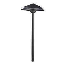 16124BKT30, KICHLER, ROUND, TIERED, 30K, LED, PATH, LIGHT, TEXTURED, BLACK