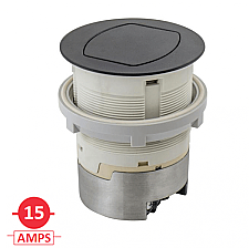 RCT201BK, HUBBELL, 15, AMP, POP-UP, RECEPT, FLUSH, MOUNT, BLACK