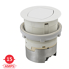 RCT201W, HUBBELL, 15, AMP, POP-UP, RECEPT, FLUSH, MOUNT, WHITE