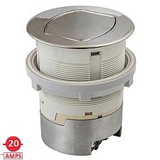 RCT221NI, HUBBELL, 20, AMP, POP-UP, RECEPT, FLUSH, MOUNT, NICKEL