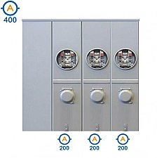 JA43RX-HI, HYDEL, O/H, 3 GANG, COMBO, 400, A, MAIN, 3, X, 200, A, PER, POS, 240V