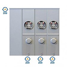 JAL23R-HI, HYDEL, U/G, 3 GANG, COMBO, 200, A, MAIN, 3, X, 200, A, PER, POS, 240V