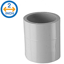 REC35, ROYAL, 2", PVC, COUPLING, GREY, RIGID, PVC, CONDUIT, REC35
