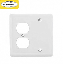 NP138W, HUBBELL, TRADE, SELECT, COMBO, 2G, 1, DUPLEX, BLANK, WHITE