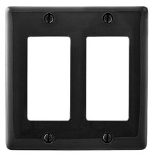 NP262BK, HUBBEL, NYLON, 2 GANG, WALL, PLATE, BLACK