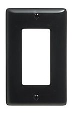 P26BK, HUBBEL, NYLON, DECORA, WALL, PLATE, 1 GANG, BLACK