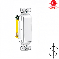 RSD115W, HUBBEL, DECORA, SWITCH, 1, POLE, 15, AMP, 120-277V, WHITE