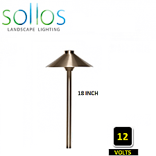 PTH075-AB-18, SOLLOS, TRADITIONAL, 75"HAT, PATH, LIGHT, 12V, 18"STEM