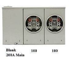 SDC220PWBC, HYDEL, 200A, DUPLEX, METER, BASE, BLANK-100-100, BEC2-VA