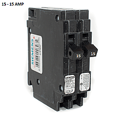 Q1515NC, SIEMENS, TANDEM, 2, X, 1, POLE, 15, AMP, BREAKER, PUSH, ON