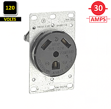 7313, LEVITON, STRAIGHT-BLADE, 30A, 125V, FLUSH-MOUNT, RECEPTACLE