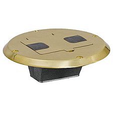RF506BP, HUBBEL, BRASS, FLOOR, ELECTRICAL, BOX, COVER, +, TR, RECEPT