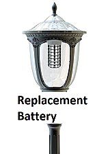 SL-SPT-BATTERY, SOLERA, 20W, SOLAR, POST, TOP, REPLACEMENT, BATTERY