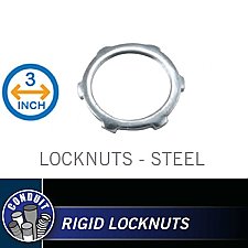 LNS300, HUBBEL, STEEL, LOCKNUT, 3"
