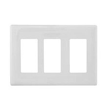 NPS263W, HUBBEL, SCREWLESS, WALL, PLATE, 3 GANG, WHITE