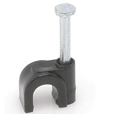 CCCD0010BK, SINGLE, COAXIAL, RG6, CABLE, CLIPS, W/, NAIL, 100, PER, BAG, BLACK