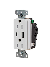 USB15ACW, HUBBELL, TRADE, SELECT, CHARGER, DUPLEX, 15AMP, 125V, 2-POLE