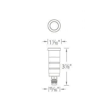 1" SLIM INGROUND INDICATOR LIGHT ROUND 3K 12V SS
