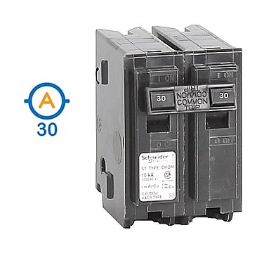 2 POLE 30 AMP PUSH ON CIRCUIT BREAKER