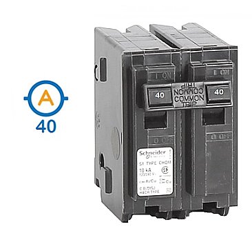 2 POLE 40 AMP PUSH ON CIRCUIT BREAKER