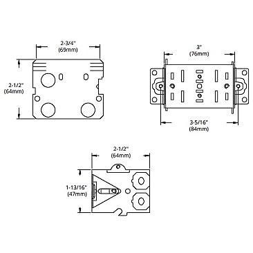 1 GANG ELECTRICAL BOX WITH CLAMPS