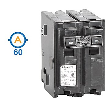 2 POLE 60 AMP PUSH ON CIRCUIT BREAKER
