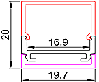 2-PART MOUNTING CHANNEL WITH OPAL LENS 8'