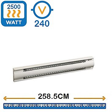OFM2500BL, OUELLET, CANADA, BASEBOARD, HEATER, 2500W, 240V, WHITE, 2585MM