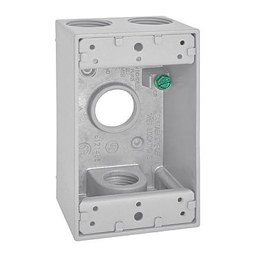 WP1B75/4, GLOBAL, 4, X, 3/4", HOLES, 1 GANG, WEATHERPROOF, BOX, GREY