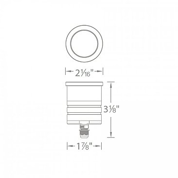 2" INGROUND SLIM ROUND WITH HEX LOUVER 27K 12V SS