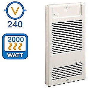 2000 WATT 240 VOLT RESIDENTIAL WALL FAN HEATER WHITE