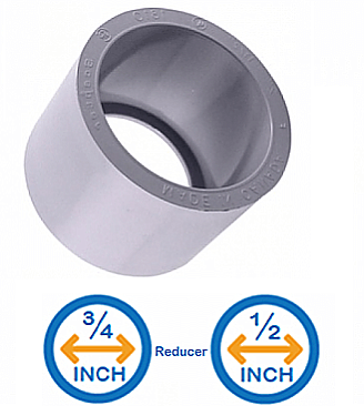 R1825, ROYAL, PVC, REDUCING, BUSHING, R1825, 3/4, TO, 1/2