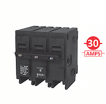 Q330, SIEMENS, 3, POLE, 30, AMP, PUSH, ON, BREAKER