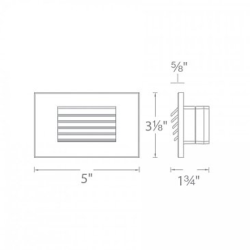 LED STEP LIGHT HORIZONTAL LOUVER 3K 12V BRONZE