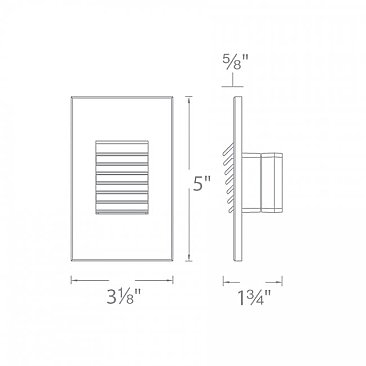 LED STEP LIGHT VERTICAL LOUVER 30K 12V BRONZE