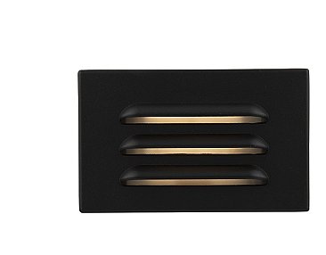 LED SURFACE STEP LIGHT 5" LOUVER 27K 12V BLACK