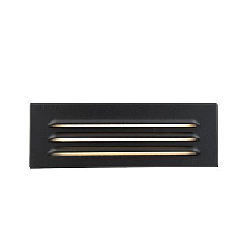 LED SURFACE STEP LIGHT 9" LOUVER 27K 12V BLACK