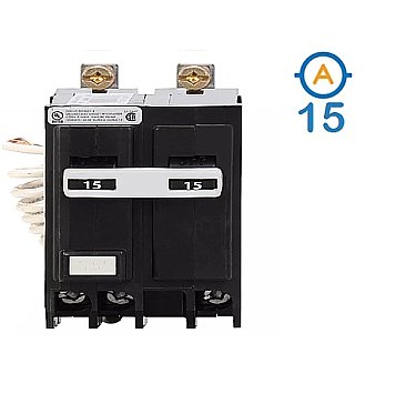 2 POLE 15 AMP BOLT ON GROUND FAULT CIRCUIT BREAKER