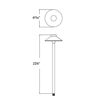 TIKI PATH LIGHT -22" TALL- 12V 27K BLACK