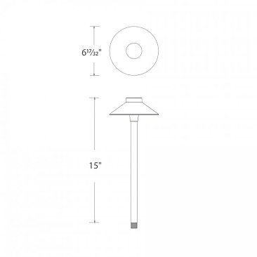 MINI TIKI PATH LIGHT -15" TALL- 12V 27K BLACK