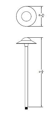 6" CANOPY PATH LIGHT 12V 27K BLACK