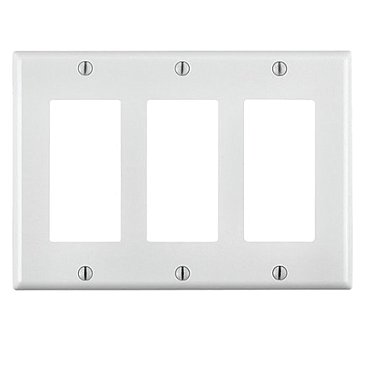 80411-NW, LEVITON, LEVITON, 3 GANG, WALL, PLATE, DECORA, WHITE