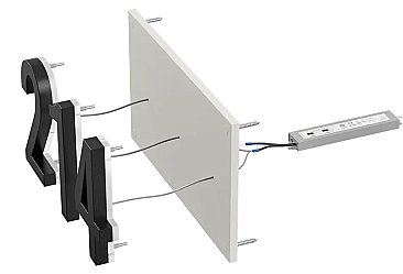 7" OFF-WHITE 5 CHARACTER MOUNTING PLATE