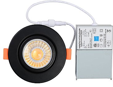 C5202-3WAY/BK, VOTATEC, 3", LED, GIMBAL, DOWNLIGHT, 3/4/5K, BLACK