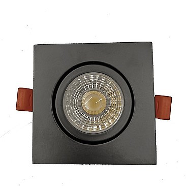 C5202-3WAY/BK/SQ, VOTATEC, 3", LED, SQUARE, GIMBAL, DOWNLIGHT, 3/4/5K, BLACK